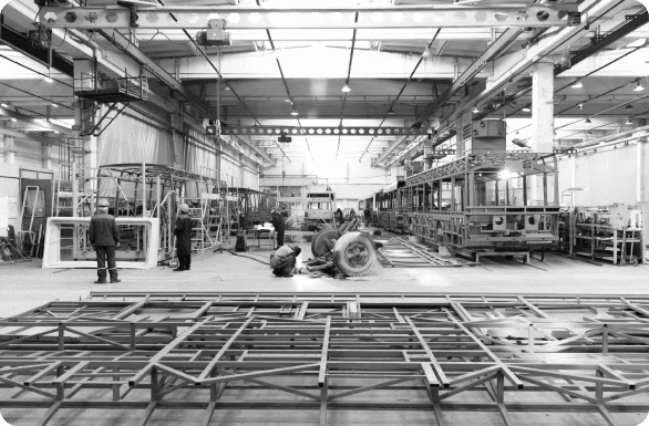 Industrial manufacturing facility with modular processing infrastructure