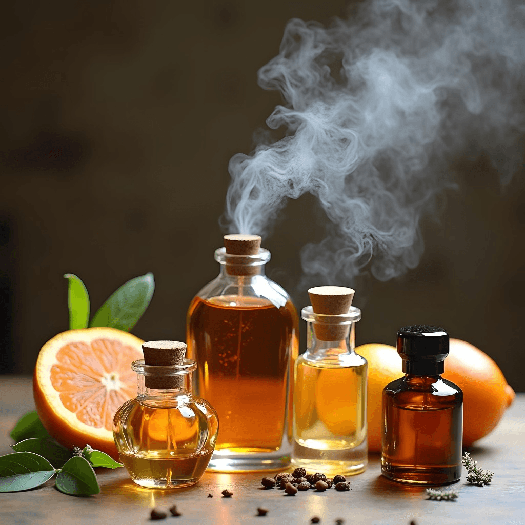 Glass fragrance bottles with aromatic vapor