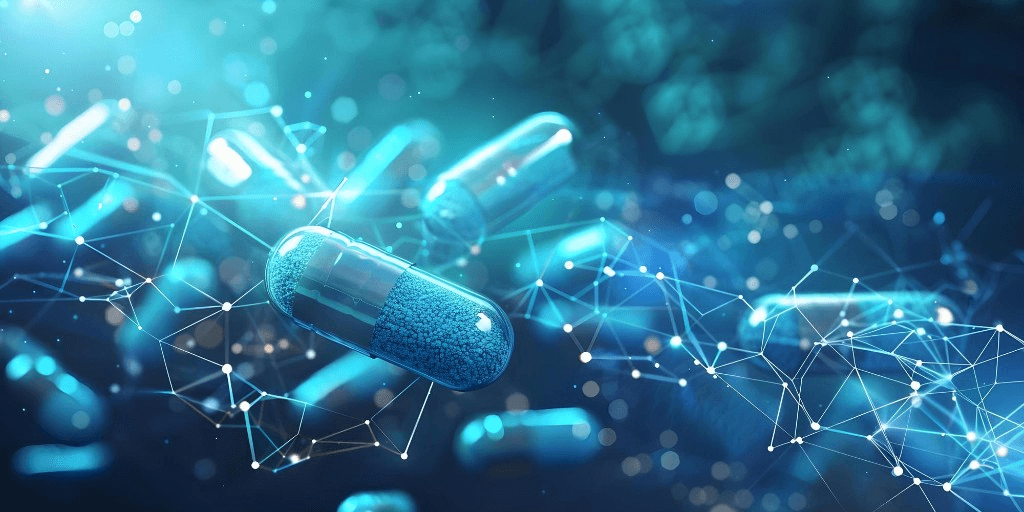 Pharmaceutical capsules with molecular network visualization
