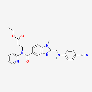 (Dabigatran Intermediate) Ethyl 3-(((2-(((4-cyanophenyl)amino)methyl)-1-methyl-1H-benzimidazol-5-yl)carbonyl)pyridin-2-ylamino)propionate