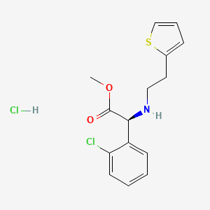 Methyl (2S)-2-(2-chlorophenyl)-2-((2-(thiophen-2-YL)ethyl)amino)acetate hydrochloride (Couple amine HCL)