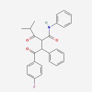 2-(2-(4-fluorophenyl)-2-oxo-1-phenylethyl)-4-methyl-3-oxo-N-phenylpentanamide